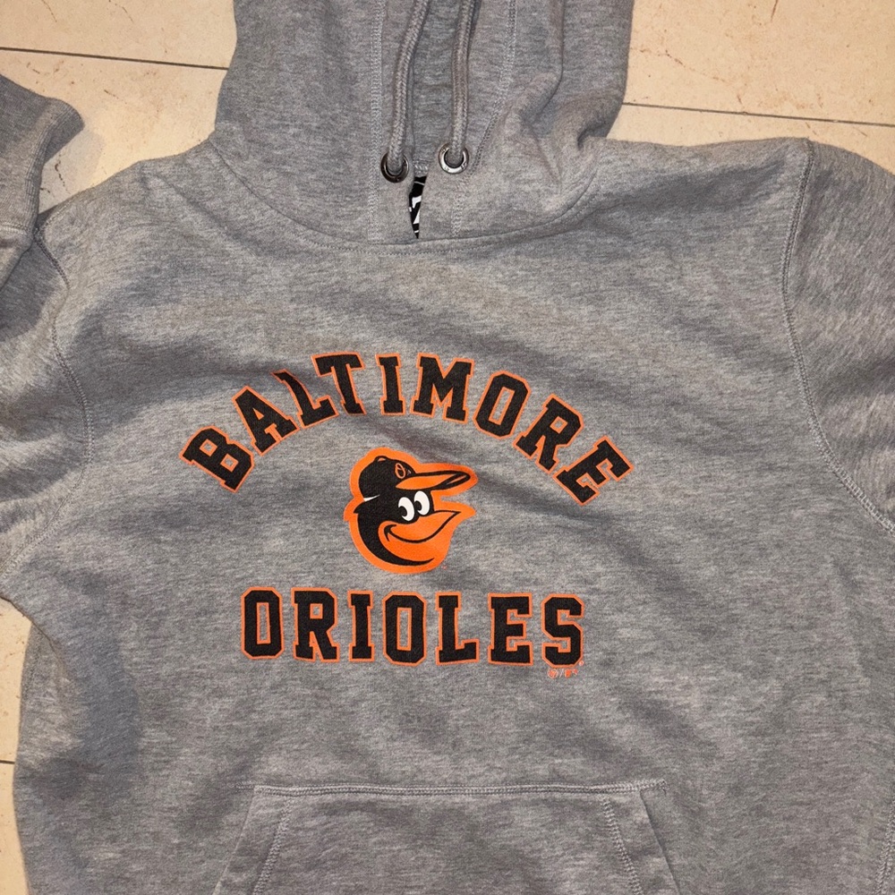 47 Brand Baltimore orioles Gray Hoodie with Orange Highlights